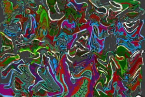 An expressionist abstract of Rio in vivid colours
